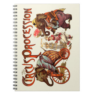 Carnet Cirque Procession Elephant Antique