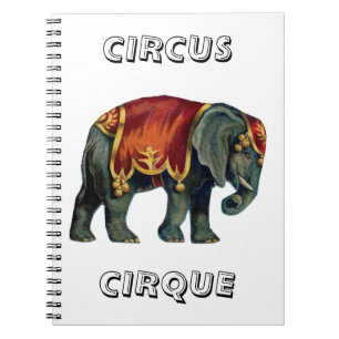 Carnet cirque vintage exécutant cirque d'éléphants,