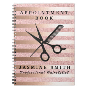 Carnet Ciseaux de feuille d'or et styliste en coiffure