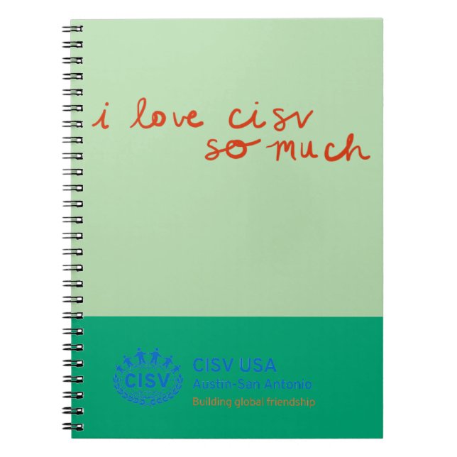 Carnet CISV Austin "J'aime CISV tellement." (Devant)