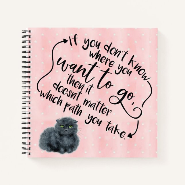 Carnet Citation Alice personnalisée Gray Cheshire Chat (Devant)