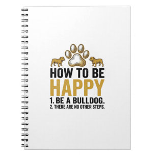 Carnet Citation Bulldog heureux Gravure vintage Amoureux