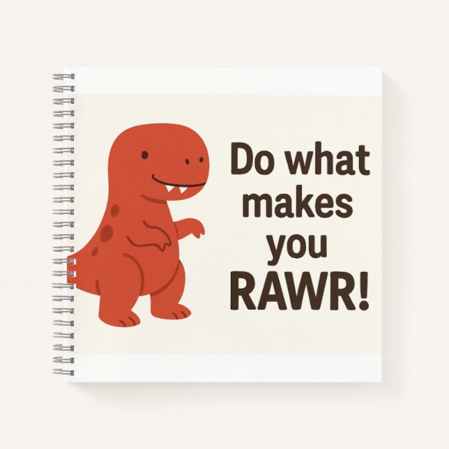 Carnet Citation De Dinosaure Rouge T-Rex - "Faites Ce Qui (Devant)