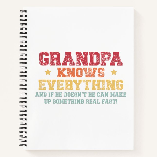 Carnet Citation de grand-père amusante - "Grand-père sait (Devant)