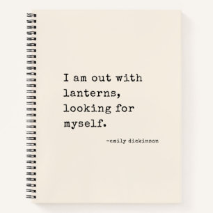 Carnet Citation d'Emily Dickinson Rétro Machine à Écrire