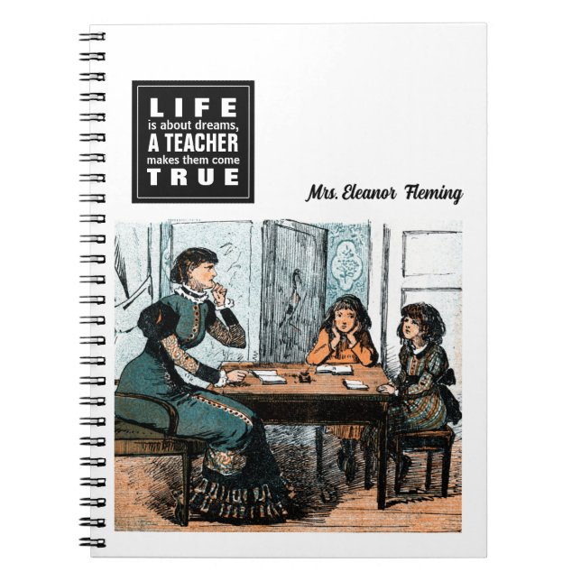 Carnet Citation d'enseignement | Cadeau d'art Vintage (Devant)