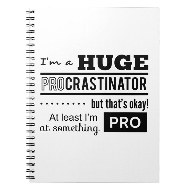 Carnet Citation drôle de procrastinateur (Devant)