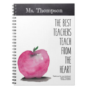 Carnet Citation du meilleur enseignant Apple WaterColor