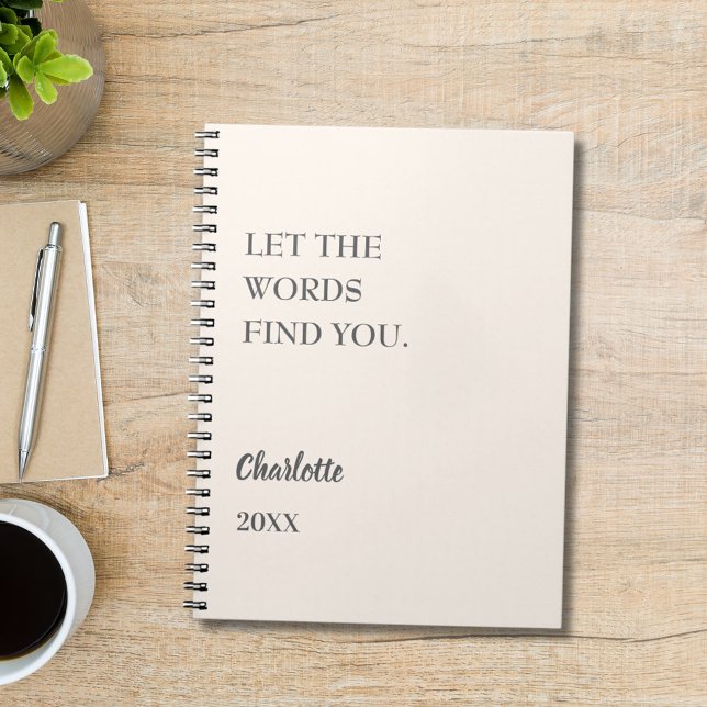 Carnet Citation inspirante crème beige écriture (Créateur téléchargé)