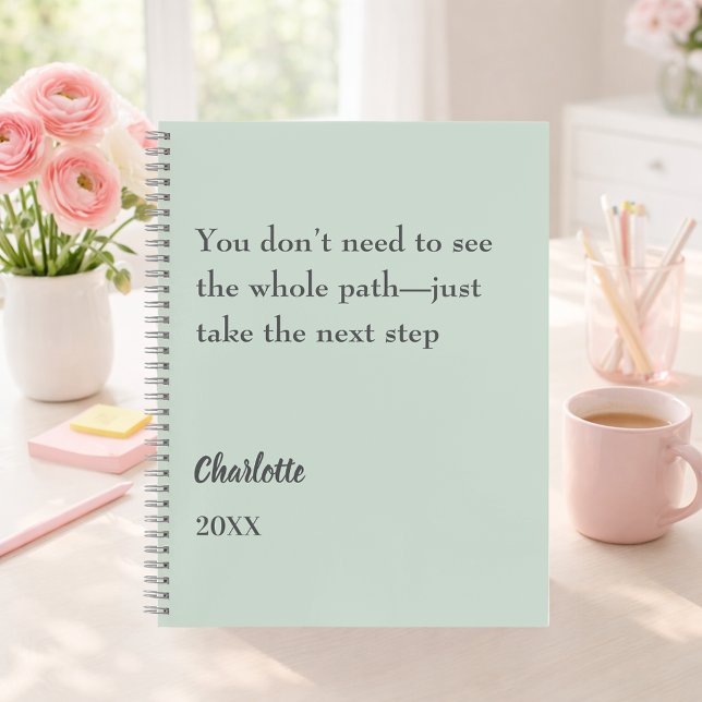 Carnet Citation inspirante de couleur vert sauge pour obj (Créateur téléchargé)