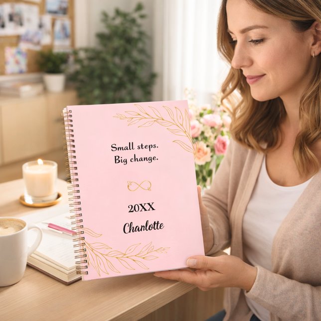 Carnet Citation inspirante du feuillage d'or rose (Créateur téléchargé)