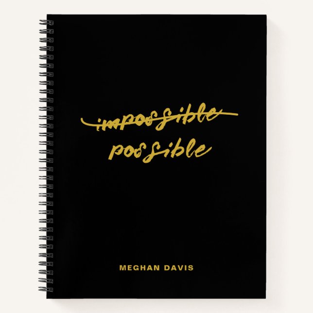 Carnet Citation Inspirante en Or ImpossiblePossible (Devant)