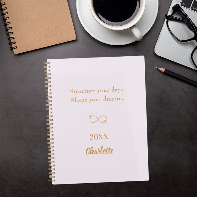 Carnet Citation inspirante en or rose lavande (Créateur téléchargé)