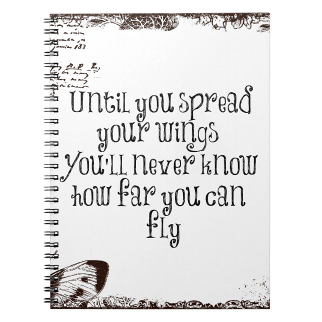 Carnet Citation inspirante : Étalez vos ailes et volez (Devant)
