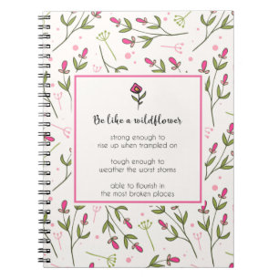 Carnet Citation Inspiration avec Motif Fleur sauvage