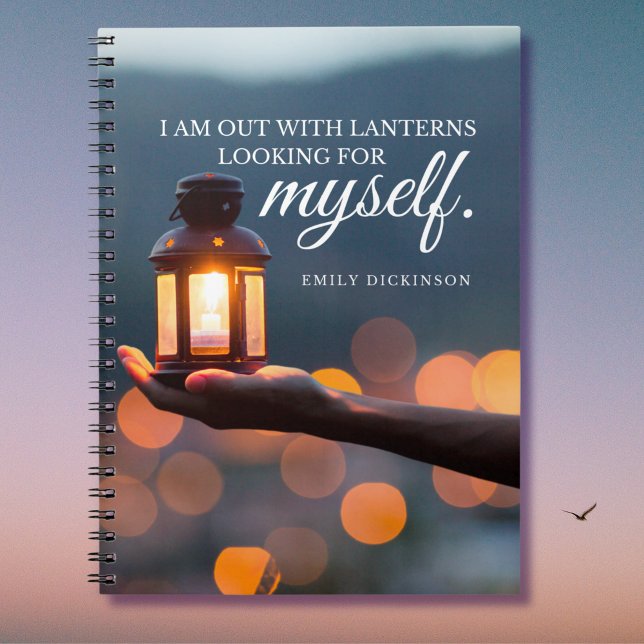 Carnet Citation Inspirationnelle Autodécouverte (An Emily Dickinson quote many can relate to paired with a beautiful image makes a gorgeous journal.)