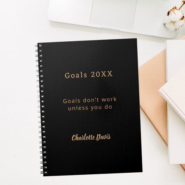 Carnet Citation motivation or noir objectifs (Créateur téléchargé)