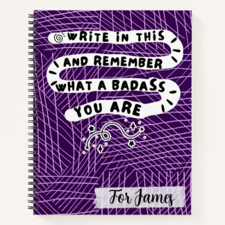 Carnet Citation personnalisée Badass Violet Abstrait Grib