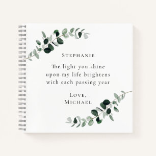 Carnet Citation Romantique Eucalyptus Personnalisé