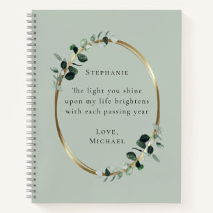 Carnet Citation Romantique Eucalyptus Personnalisé