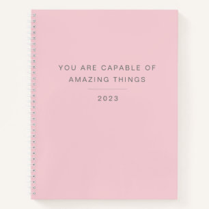 Carnet Citation rose minimaliste
