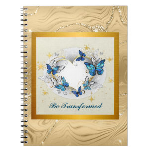 Carnet Citation Transformée Cœur et Papillons Bleus