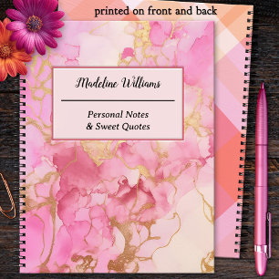 Carnet Citations artistiques en marbre rose