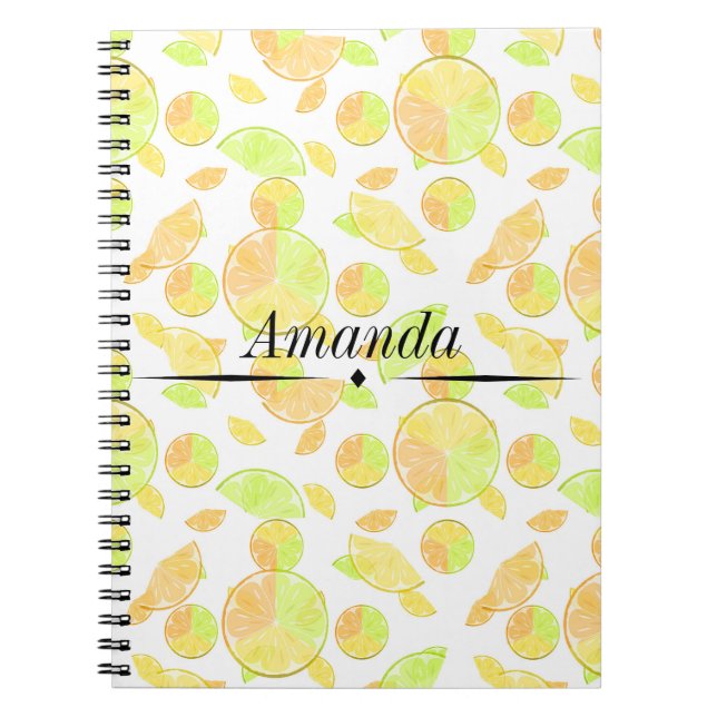 Carnet citron vert orange tranches fruits agrumes nature (Devant)