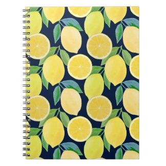 Carnet Citrons aquarelle : Illustration Motif fraîche