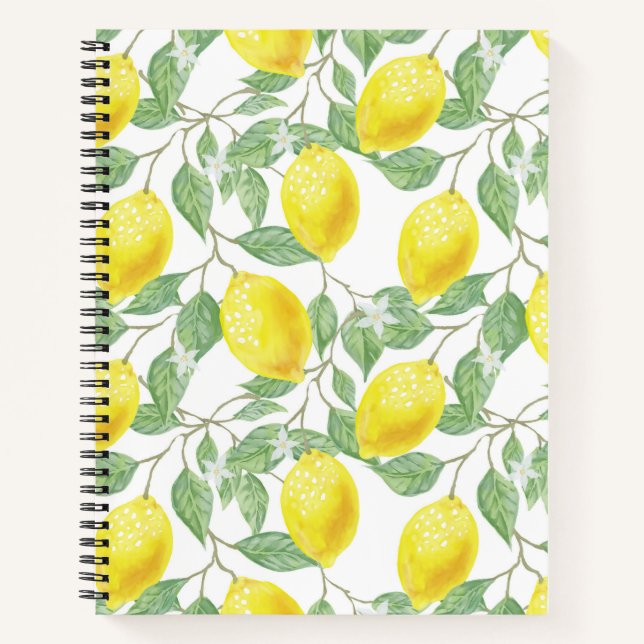 Carnet Citrons et aquarelle Feuille (Devant)