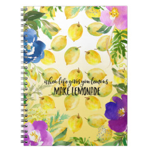 Carnet Citrons Pink floral ombre de l'eau source d'inspir