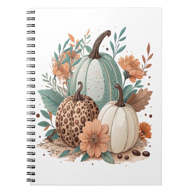 Carnet Citrouille Boho Floral (Devant)