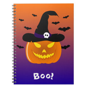 Carnet Citrouille d’Halloween Jack o’ Casquette de sorciè