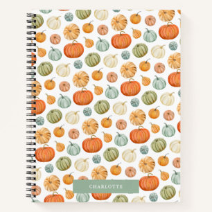 Carnet Citrouille  de couleur d'aquarelle