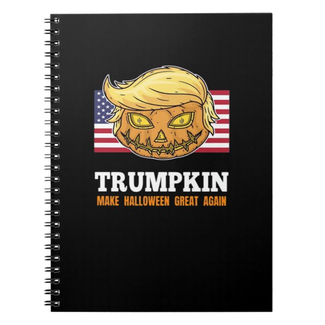 Carnet Citrouille d'Halloween Trumpkin avec Drapeau (Devant)