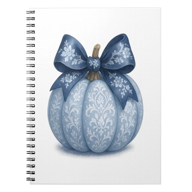 Carnet Citrouille Floral Bleu (Devant)
