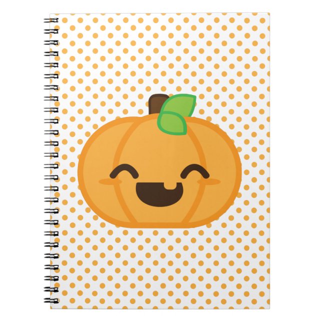 Carnet Citrouille Kawaii Jack-o'-lantern (Devant)