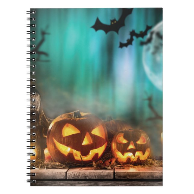 Carnet Citrouilles d'Halloween et chauves-souris (Devant)