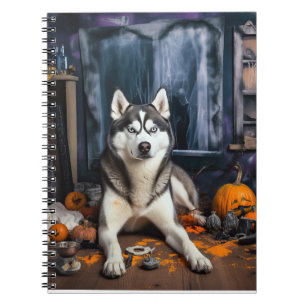 Carnet Citrouilles Épouvantables Halloween Husky Sibérien