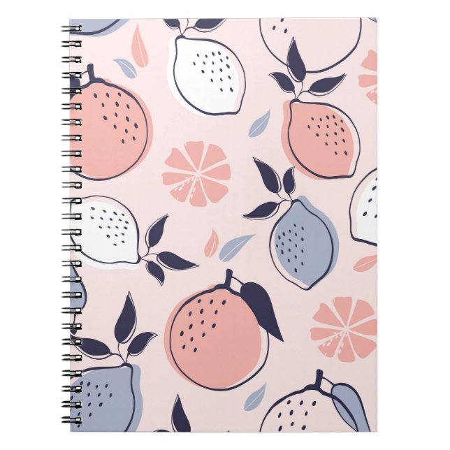 Carnet Citrus Abstrait Motif de citron et d'oranges en Pa (Devant)