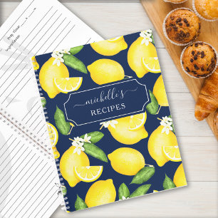 Carnet Citrus Citron Motif personnalisé Recette Marine Bl
