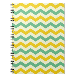 Carnet Citrus et Lime Chevron Zigzags Jaune Vert