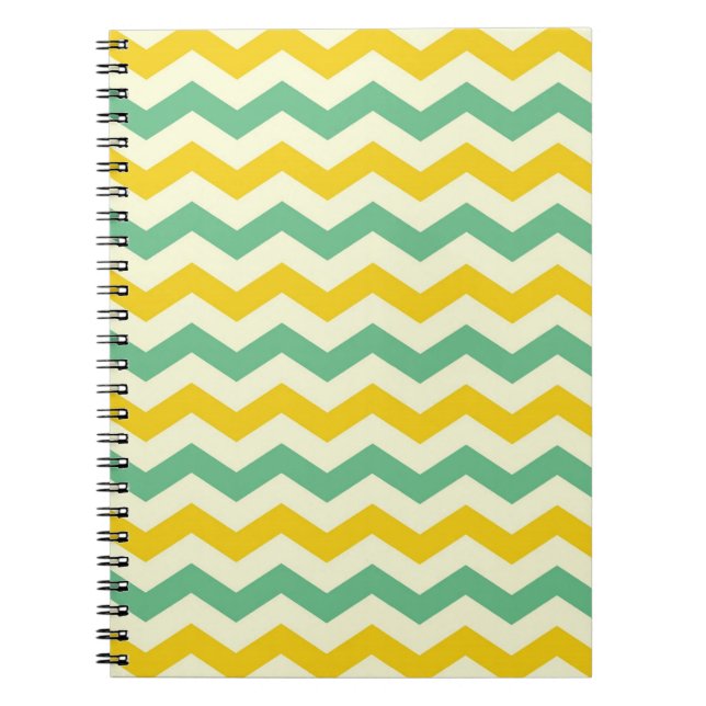 Carnet Citrus et Lime Chevron Zigzags Jaune Vert (Devant)