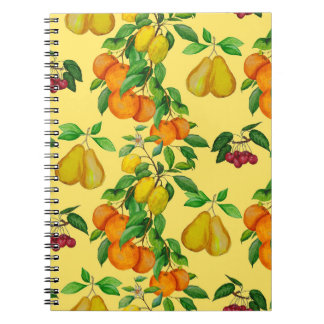 Carnet Citrus, poire, cerise : aquarelle.