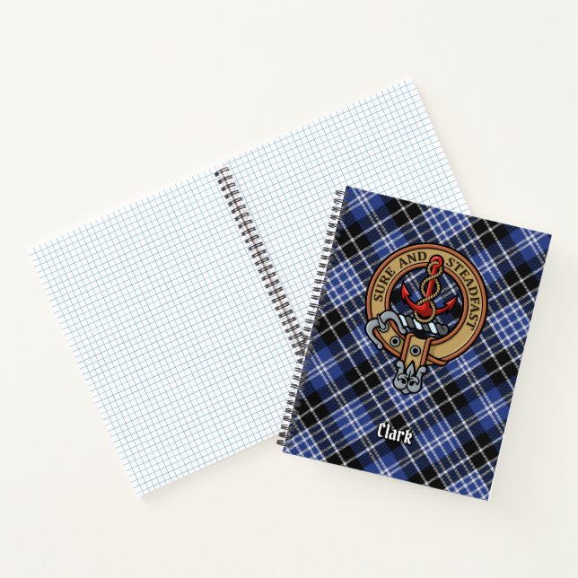 Carnet Clan Clark Crest sur Tartan (Intérieur)