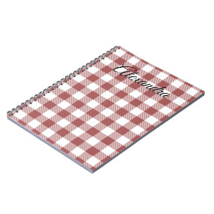 Carnet Clan duncan écossais rouge et blanc monogramme mig