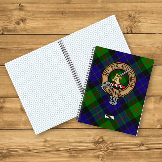 Carnet Clan Gunn Crest sur Tartan (Créateur téléchargé)