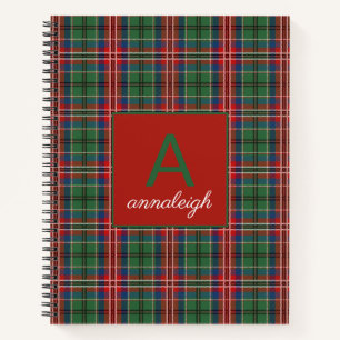 Carnet Clan initial monogrammé plaqué MacCulloch Tartan