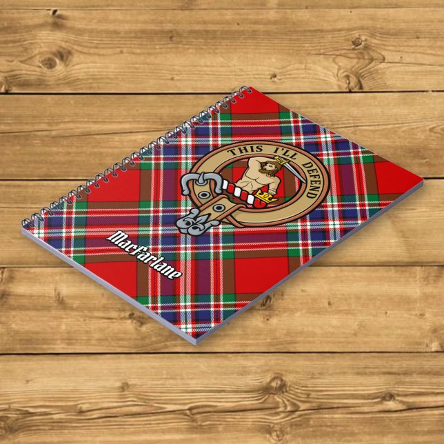 Carnet Clan MacFarlane Crest sur Red Tartan (Créateur téléchargé)