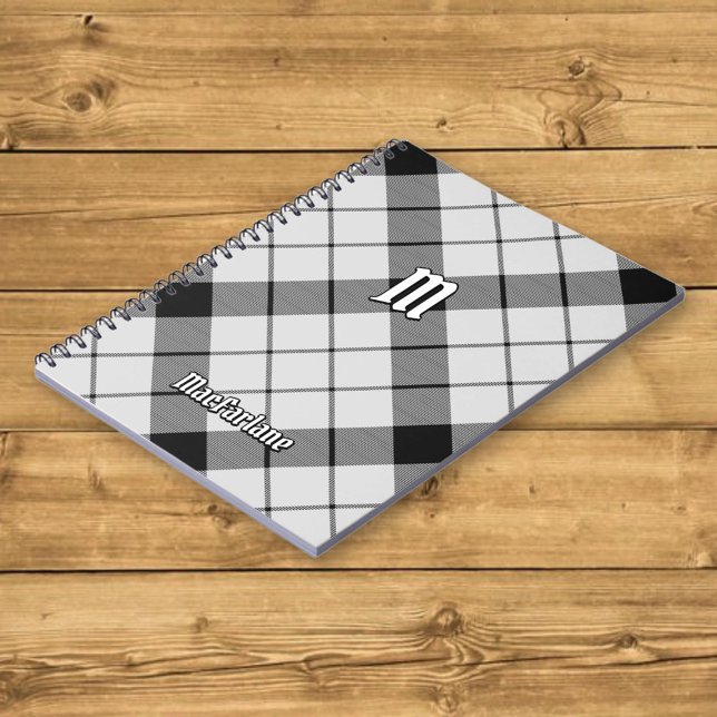 Carnet Clan MacFarlane Tartan noir et blanc (Créateur téléchargé)